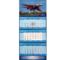 Настенный квартальный календарь 2024 (Стрижи МиГ-29) разм. 38 х 96 см