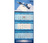 Квартальный календарь 2024 (Су-57) разм. 38 х 96 см