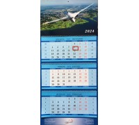 Квартальный календарь 2024 (Ту-160) разм. 38 х 96 см